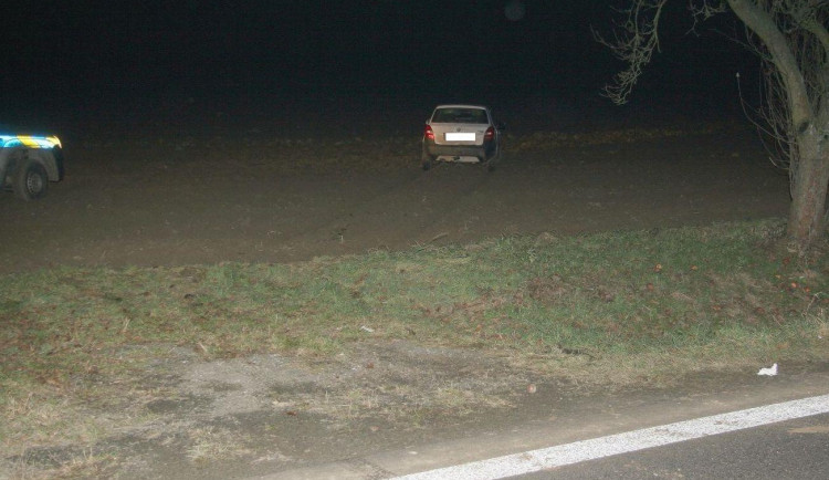 Muže, který kradl, honili policisté v autě i na poli. Služebnímu psovi však už neunikl