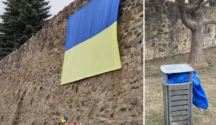 Z hradeb do odpadkového koše. Denacifikujeme Jihlavu, říká aktivista po odstranění ukrajinské vlajky