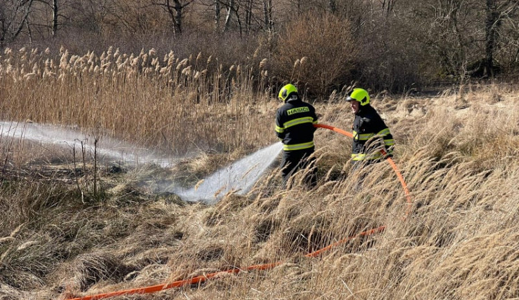Sucho, vítr, nedbalost při pálení. Hasiči na Vysočině o víkendu vyjížděli k 50 požárům hrabanky, klestí a lesa