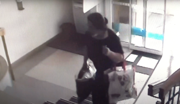 VIDEO: V domě na Brněnské ulici někdo ukradl dámskou kabelku. Nevíte něco o ženě na záznamu?