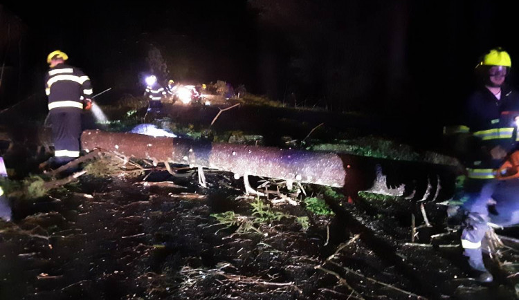 FOTO: Páteční bouřka na Vysočině lámala stromy a větve. Hasiči kvůli počasí vyjížděli třicetkrát