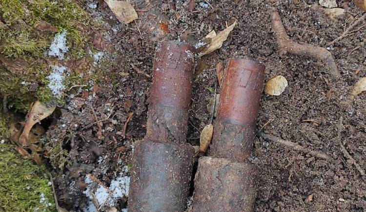 V lese na Pelhřimovsku někdo našel dva značně zkorodované puškové granáty. Zlikvidoval je pyrotechnik
