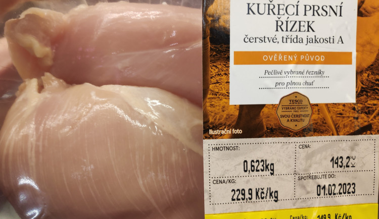 Obchody na Vysočině nabízí kuřecí maso s nemocí bílých vláken, tvrdí spolek. Je viditelná pouhým okem