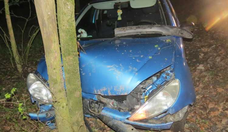 Záchranné složky jely k nehodě řidiče v Peugeotu. Muž nadýchal skoro 2,5 promile a vystřízlivěl na záchytce