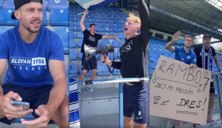 Trenér, nervák i fanatik. Liberečtí fotbalisté si zahráli na fanoušky, zvou na Bohemku