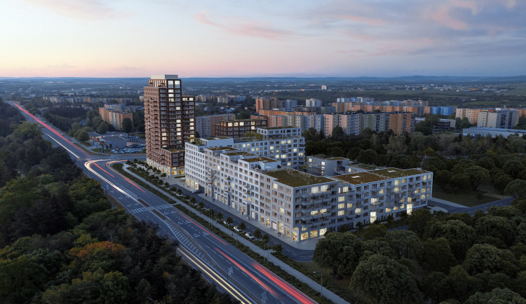 Ve Starém Lískovci roste nový bytový komplex, developer tam plánuje i wellness nebo kino