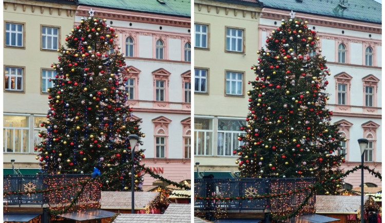 ANKETA: Štědřínek už bez modré. Náhlá proměna vánočního stromu zaujala Olomoučany